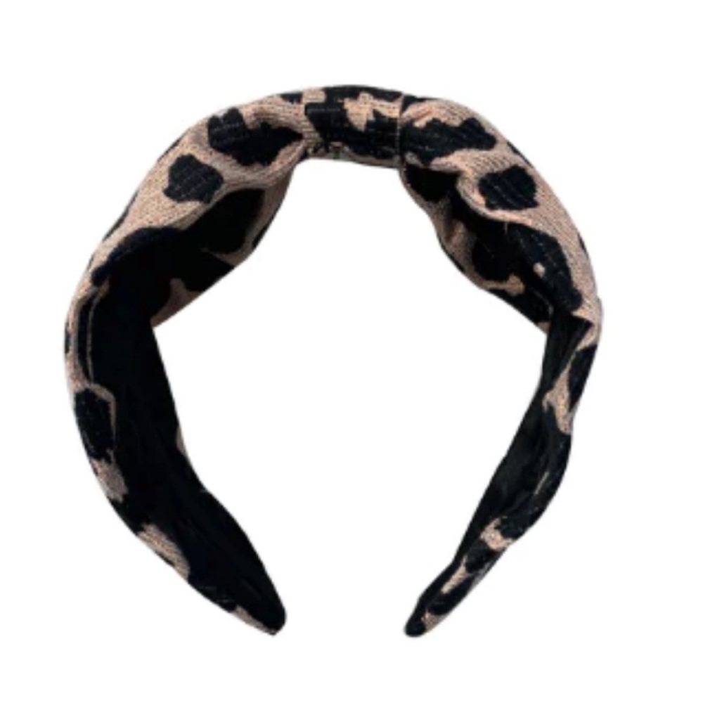 To The Market Cheetah Headband Pink Black Turban Knot Headband Leopard Print